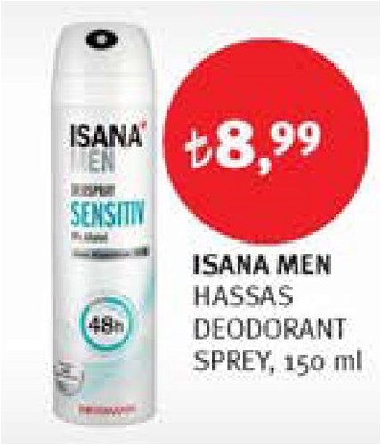 Isana Men Hassas Deodorant Sprey 150 ml image