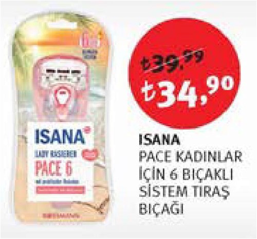 Isana Pace Kadınlar için 6 Bıçaklı Sistem Tıraş Bıçağı image