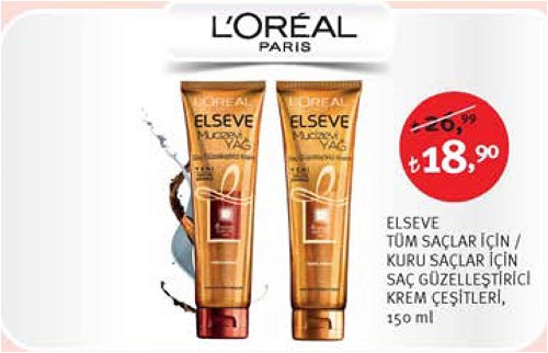 Loreal Paris Elseve Tüm Saçlar için/Kuru Saçlar için/Saç Güzelleştrici Krem Çeşi image