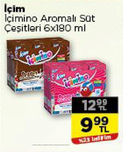 İçim İçimino Aromalı Süt Çeşitleri 6x180 ml image