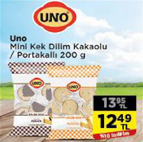 Uno Mini Kek Dilim Kakaolu/Portakallı 200 g image