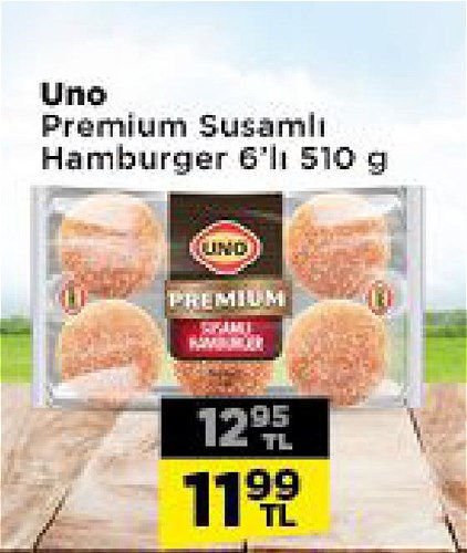 Uno Premium Susamlı Hamburger 6'lı 510 g image