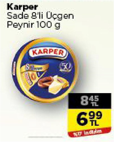 Karper Sade 8'li Üçgen Peynir 100 g image