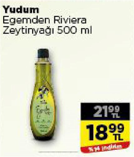 Yudum Egemden Riviera Zeytinyağı 500 ml image