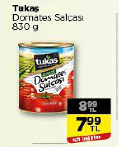 Tukaş Domates Salçası 830 g image