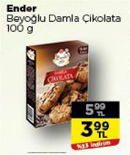 Ender Beyoğlu Damla Çikolata 100 g image