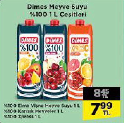 Dimes Meyve Suyu %100 1 L Çeşitleri image