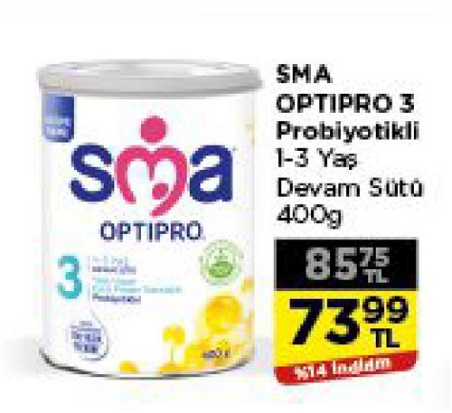 SMA Optipro 3 Probiyotikli 1-3 Yaş Devam Sütü 400 g image