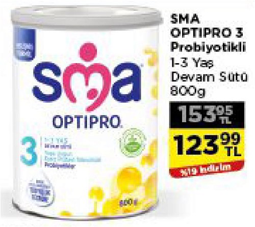 SMA Optipro 3 Probiyotikli 1-3 Yaş Devam Sütü 800 g image