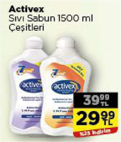 Activex Sıvı Sabun 1500 ml Çeşitleri image