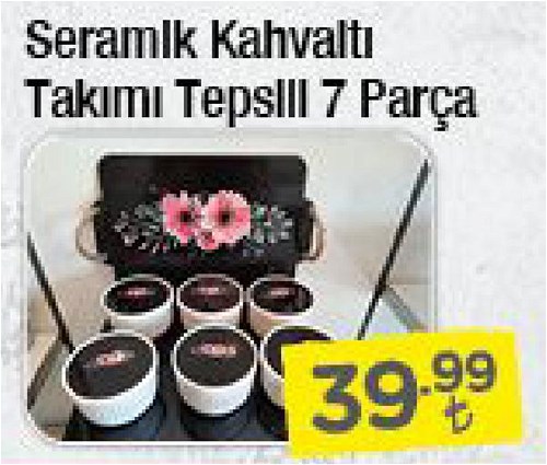 Seramik Kahvaltı Takımı Tepsili 7 Parça image