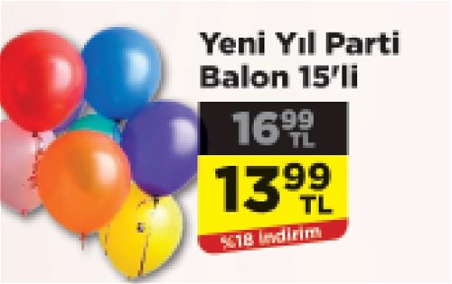 Yeni Yıl Parti Balon 15'li image