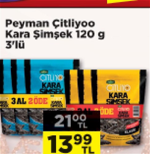 Peyman Çitliyoo Kara Şimşek 120 g 3'lü image