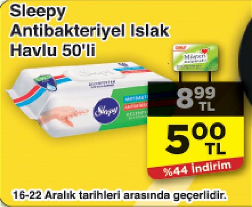 Sleepy Antibakteriyel Islak Havlu 50'li image