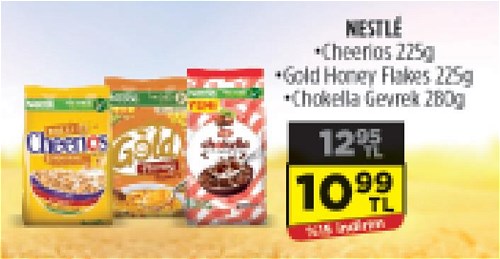 Nestle Cheerios 225 g/Gold Honey Flakes 225 g/Chokella Gevrek 280 g image