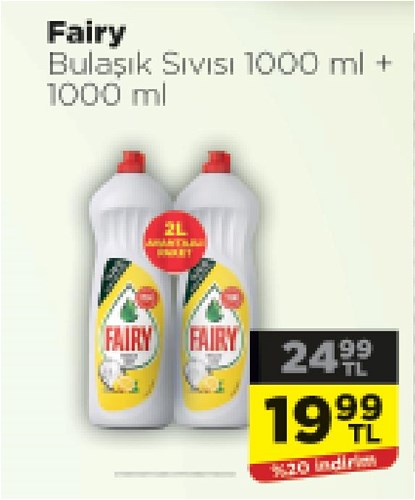 Fairy Bulaşık Sıvısı 1000 ml+1000 ml image