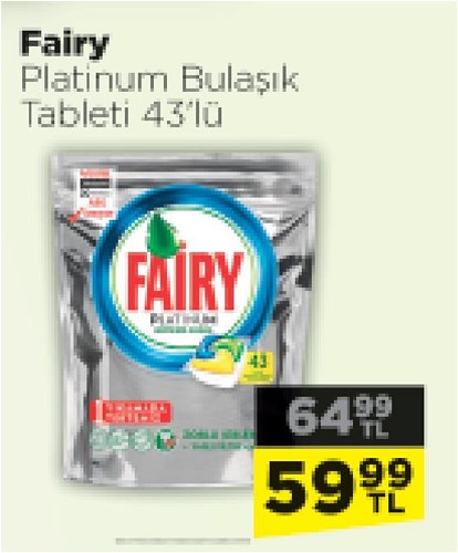 Fairy Platinum Bulaşık Tableti 43'lü image