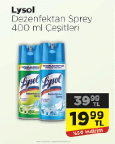 Lysol Dezenfektan Sprey 400 ml Çeşitleri image