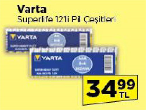 Varta Superlife 12'li Pil Çeşitleri image