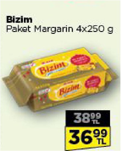 Bizim Paket Margarin 4x250 g image