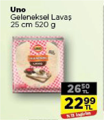Uno Geleneksel Lavaş 25 cm 520 g image