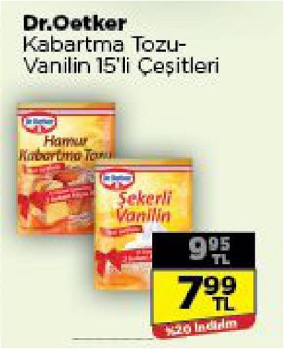 Dr.Oetker Kabartma Tozu-Vanilin 15'li Çeşitleri image