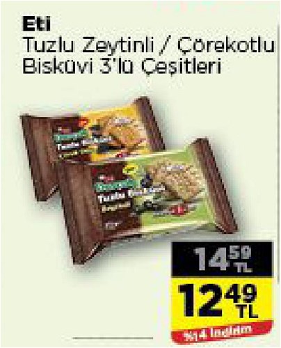 Eti Tuzlu Zeytinli / Çörekotlu Bisküvi 3'lü Çeşitleri image