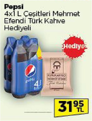 Pepsi 4x1 L Çeşitleri - Mehmet Efendi Türk Kahve Hediyeli image