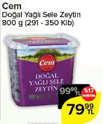 Cem Yağlı Sele Zeytin (291-350 Klb) 800 g image