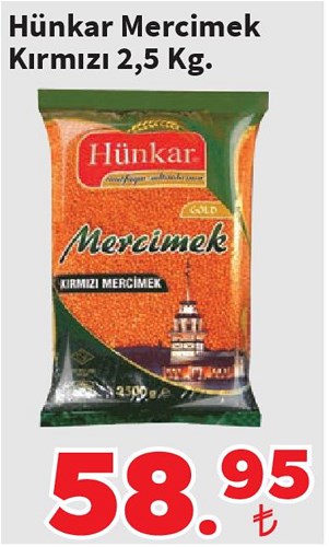 Hünkar Mercimek Kırmızı 2.5 Kg image