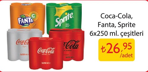 Coca Cola/Fanta/Sprite 6x250 ml Çeşitleri image