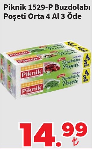 Piknik 1529-P Buzdolabı Poşeti Orta 4 Al 3 Öde image