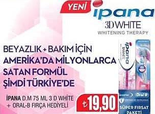  İpana 75 Ml 3D White + oral-b Fırça Hediyeli Super Fırsat Paketi image