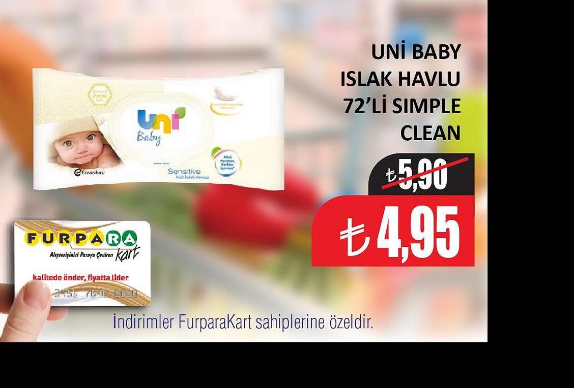 Uni Baby Islak Havlu 72'li Simple Clean image