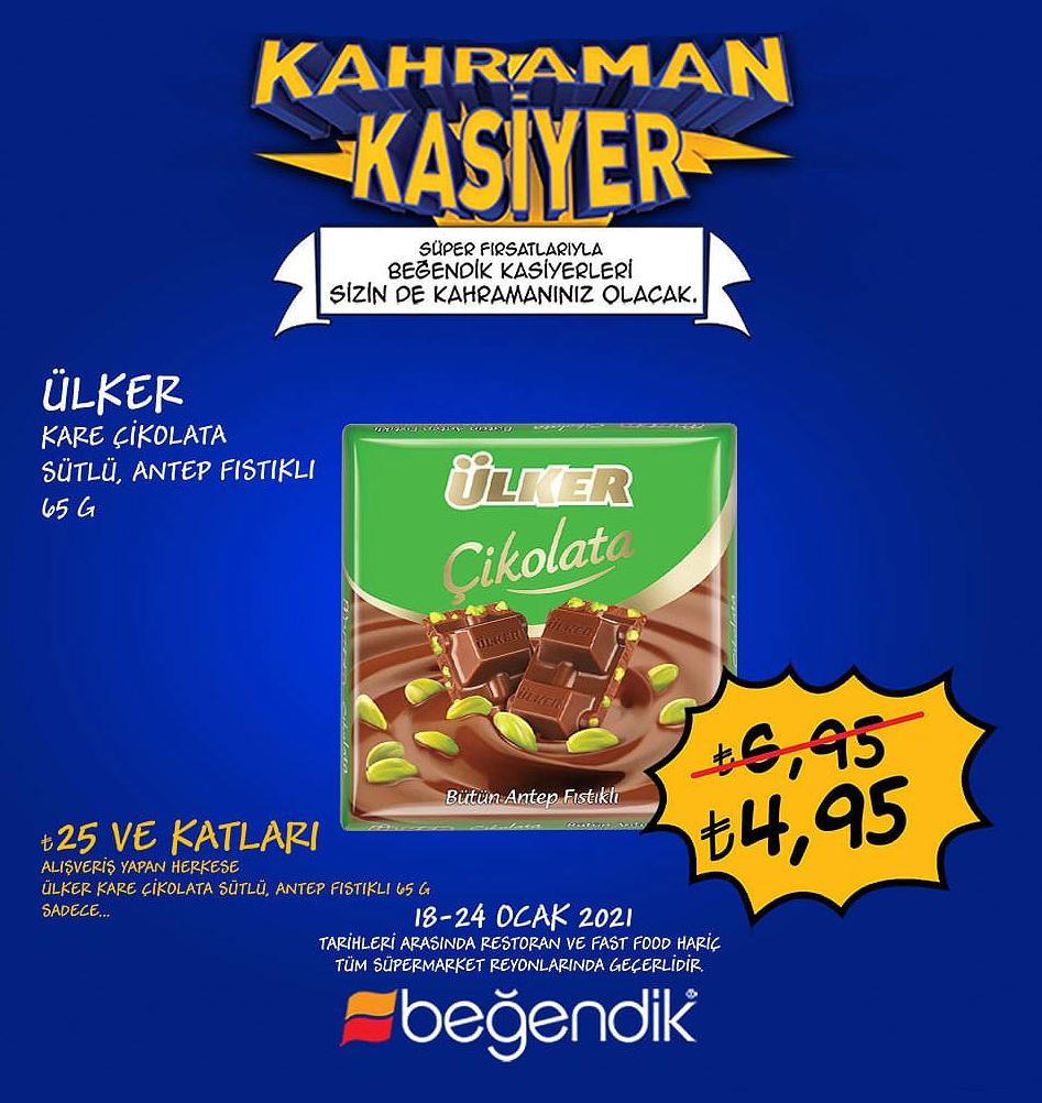 Ülker Kare Çikolata Sütlü, Antep Fıstıklı 65 G image