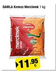 Damla Kırmızı Mercimek 1 Kg image