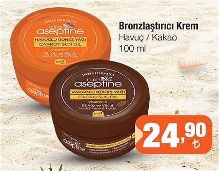 Cire Aseptine Bronzlaştırıcı Krem Havuç / Kakao 100 ml image