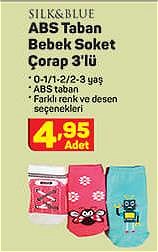 Silk&Blue Abs Taban Bebek Soket Çorap 3'lü image
