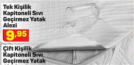 Tek Kişilik Kapitoneli Sıvı Geçirmez Yatak Alezi image