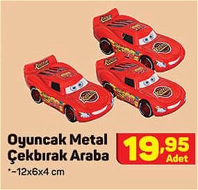 Oyuncak Metal Çekbırak Araba 12x6x4 cm image
