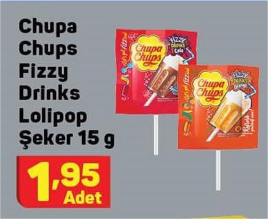 Chupa Chups Fizzy Drinks Lolipop Şeker 15 g image