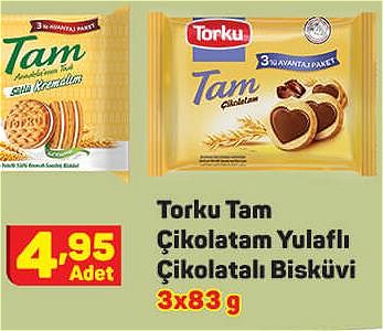 Torku Tam Çikolatam Yulaflı Çikolatalı Bisküvi 3x83 g image