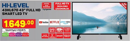 Hi-Level 43HL670 43" 108 cm Full Hd Smart Led Tv image