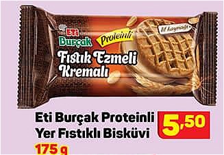 Eti Burçak Proteinli Yer Fıstıklı Bisküvi 175 g image