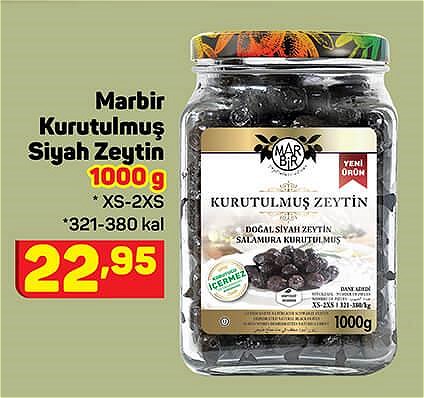 Marbir Kurutulmuş Siyah Zeytin 1000 g image