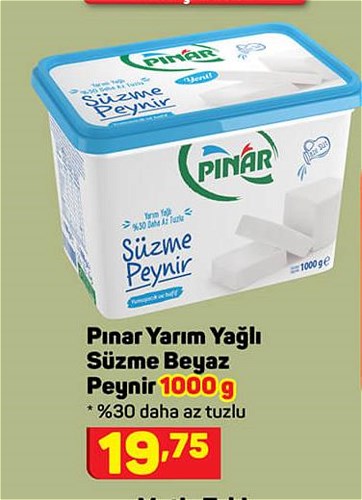 Pınar Yarım Yağlı Süzme Beyaz Peynir 1000 g image