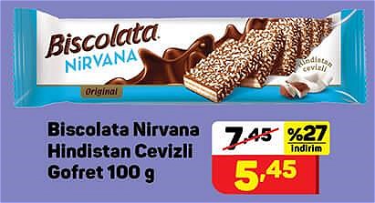 Biscolata Nirvana Hindistan Cevizli Gofret 100 g image