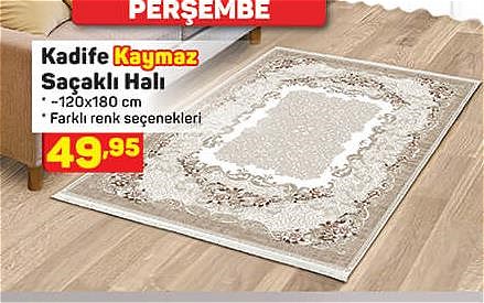 Kadife Kaymaz Saçaklı Halı 120x180 cm image