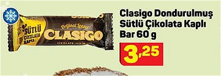 Clasigo Dondurulmuş Sütlü Çikolata Kaplı Bar 60 g image