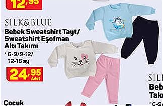 Silk&Blue Bebek Sweatshirt Tayt/Sweatshirt Eşofman Altı Takımı image